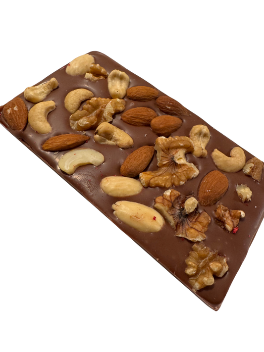 Belgian Milk Chocolate with Almonds & Cashews – 100g